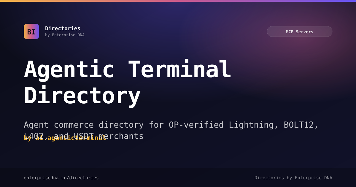 Agentic Terminal Directory — MCP Servers · Directories by Enterprise DNA