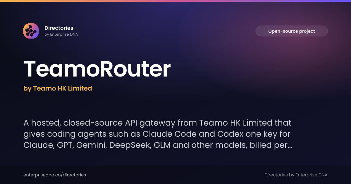 TeamoRouter — Open Source · Directories by Enterprise DNA